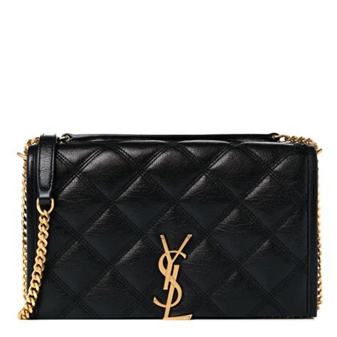 SAINT LAURENT Lambskin Diamond Quilted Becky Chain 